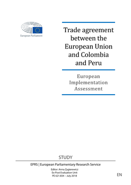 Trade Agreement Between the European Union and Colombia and Peru