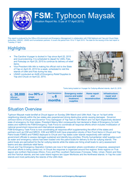 Typhoon Maysak Situation Report No