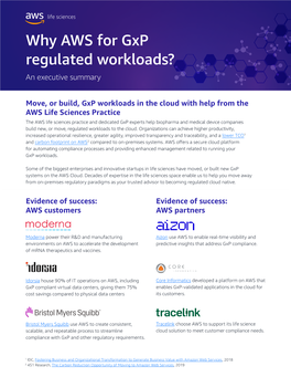 Why AWS for Gxp Regulated Workloads? an Executive Summary