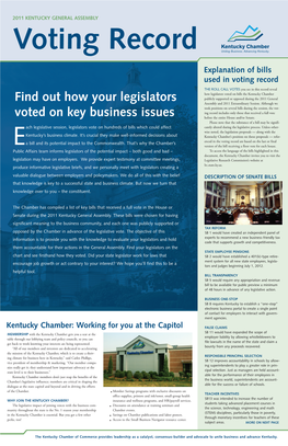 Find out How Your Legislators Voted on Key Business Issues