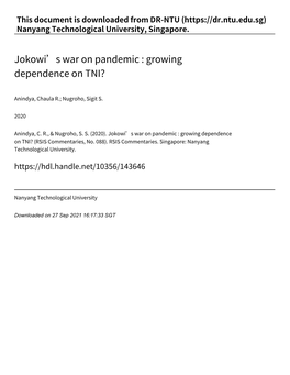 Jokowi's War on Pandemic
