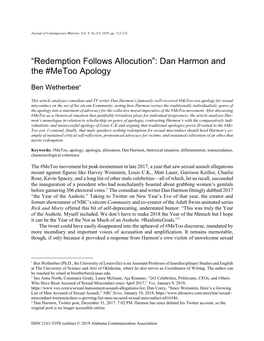 Dan Harmon and the #Metoo Apology