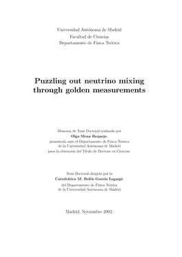 Puzzling out Neutrino Mixing Through Golden Measurements