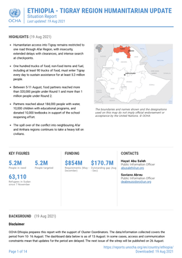 Situation Report Last Updated: 19 Aug 2021