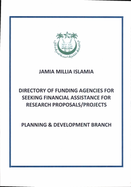 Directory of Funding Agencies for Seeking Financial Assistance for Research Proposals/P Roj Ects