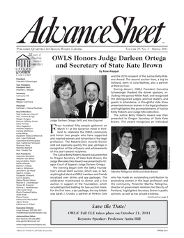 OWLS Honors Judge Darleen Ortega and Secretary of State Kate Brown