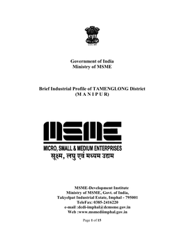 Government of India Ministry of MSME Brief Industrial Profile Of