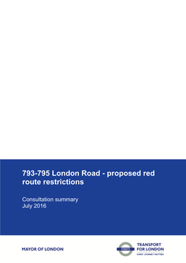 Consultation Report 793 795 London Road