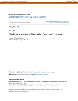 The Employment Act of 1946: a Half Century of Experience