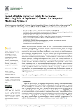 Mediating Role of Psychosocial Hazard: an Integrated Modelling Approach