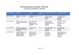 Planning Applications Validated - Valid Only for the Period:-10/07/2017 to 14/07/2017