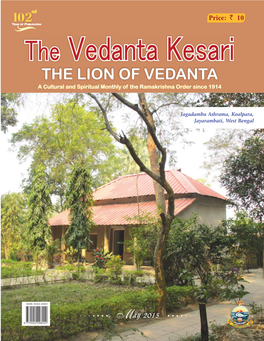 THE LION of VEDANTA a Cultural and Spiritual Monthly of the Ramakrishna Order Since 1914