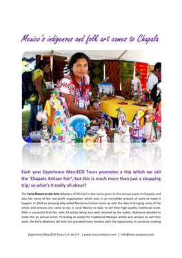 Mexico's Indigenous and Folk Art Comes to Chapala
