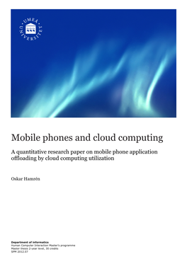 Mobile Phones and Cloud Computing