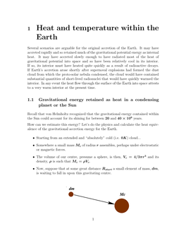 Interior Heat and Temperature