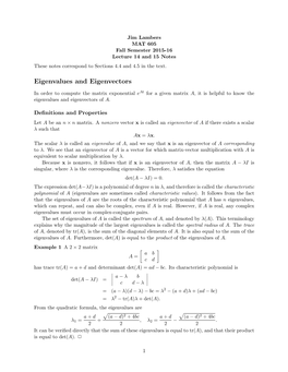 Eigenvalues and Eigenvectors