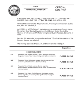 Portland City Council Agenda