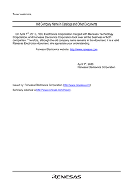 Example of Using User Boot Mode of Renesas 0.18Μm Flash Devices