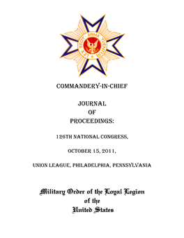 126Th National Congress, Journal of Proceedings, Philadelphia