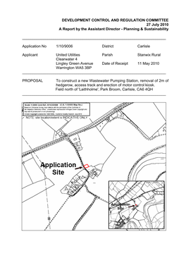 DEVELOPMENT CONTROL and REGULATION COMMITTEE 27 July 2010 a Report by the Assistant Director - Planning & Sustainability