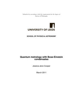 Quantum Metrology with Bose-Einstein Condensates