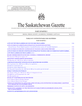 Gazette Part I, August 3, 2018