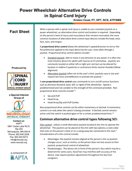 Power Wheelchair Alternative Drive Controls in Spinal Cord Injury