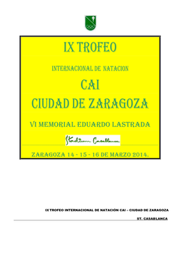 Ix Trofeo Cai Ciudad De Zaragoza