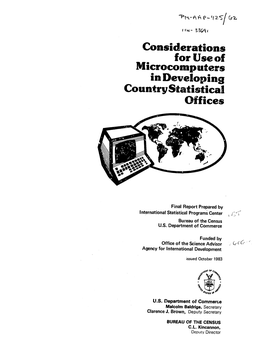 Considerations for Use of Microcomputers in Developing Countrystatistical Offices