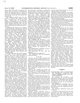 CONGRESSIONAL RECORD—SENATE, Vol. 154, Pt. 9 June 12, 2008 There Being No Objection, the Senate Creating Michigan’S First State Park