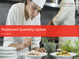 Restaurant Quarterly Update