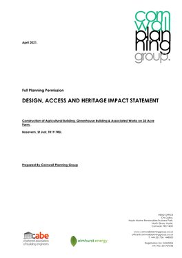 Design, Access and Heritage Impact Statement
