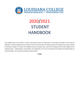 2020/2021 Student Handbook