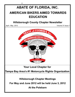 Abate of Florida, Inc. Hillsborough County Chapter Meeting Minutes