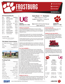 Frostburg Game Notes