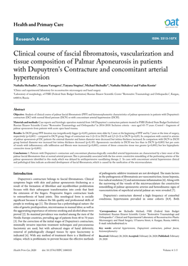 Clinical Course of Fascial Fibromatosis, Vascularization and Tissue