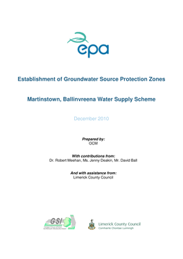 Establishment of Groundwater Source Protection Zones Martinstown