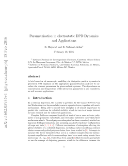 Parametrisation in Electrostatic DPD Dynamics and Applications