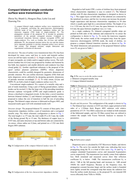 Compact Bilateral Single Conductor Surface Wave Transmission Line