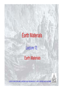 Lecture 13: Earth Materials