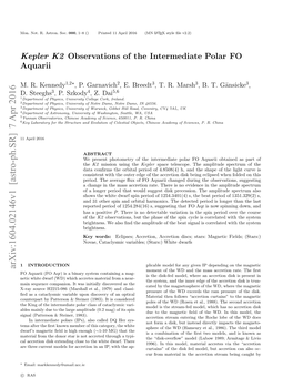 Kepler K2 Observations of the Intermediate Polar FO Aquarii 3