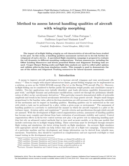 Method to Assess Lateral Handling Qualities of Aircraft with Wingtip Morphing