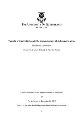 The Role of Type I Interferon in the Immunobiology of Chikungunya Virus