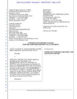 Case 4:21-Cv-00416 Document 1 Filed 01/15/21 Page 1 of 34