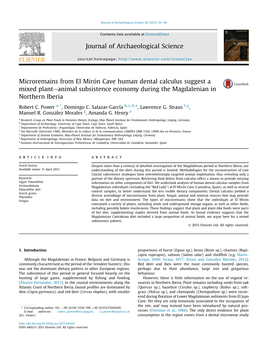 Microremains from El Miron Cave Human Dental Calculus Suggest A
