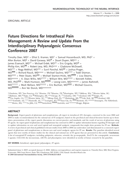 Future Directions for Intrathecal Pain Management 93