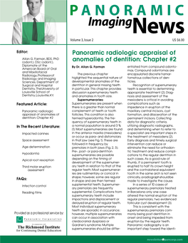 Panoramic Radiologic Appraisal of Anomalies of Dentition: Chapter 2