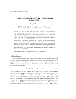 A Simple Censored Median Regression Estimator