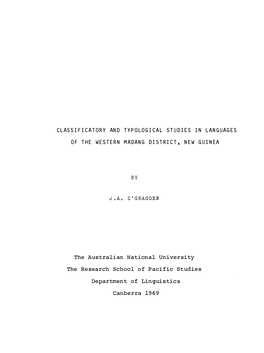 Cl Assificat O R Y and T Y P O L O Gica L Studies in L