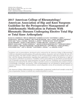 2017 American College of Rheumatology/American Association
